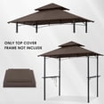 thumbnail image 2 of AuraLane 8' x 5' Grill Gazebo Replacement Canopy,Double Tiered Bbq Tent Roof Top Cover, 2 of 7
