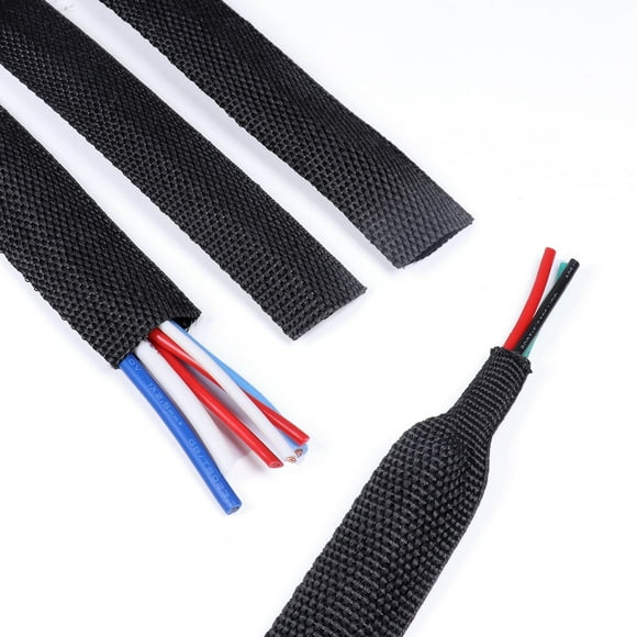 Sonoreboom 2 to 1 Ratio 1/2" - 18 feet Heat Shrink Fabric Braided Cable Sleeves Cord Management Protection for Automotive Cable/Wire/Irregular Shape Hose