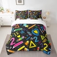thumbnail image 2 of Math Bed in a Bag Full 7 Pieces,Math Equations Art Comforter Set Reversible Mathematical Formula Design,Ultra Soft & Breathable Bedding Sets with Comforter,Sheets,Pillowcases & Shams, 2 of 5