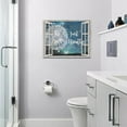 thumbnail image 5 of Farmhouse Dandelion Bathroom Decor Wall Art Rustic Country Butterfly Just Breathe Window Night Pictures Wall Decor Painting Prints Artwork Home Decorations Framed for Bedroom Kitchen 16"x12", 5 of 6