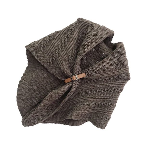 Minnieouse Mantón de invierno para mujer, chal para fiesta de boda, banquete, Color sólido, pañuelo para el cuello, capa de poliéster para Abrigos y chamarras Café