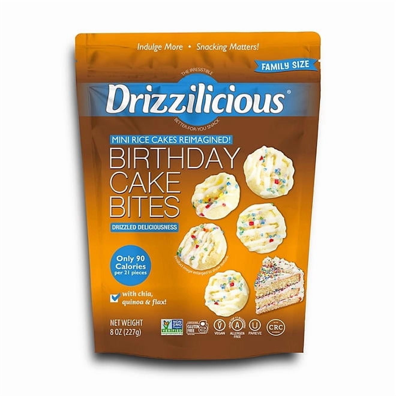 Drizzilicious Mini Rice Cakes Birthday Cake Flavored Vegan Gluten
