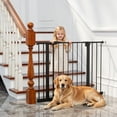 thumbnail image 3 of 29.5-44.1 in Wide Pressure Mounted Dog Gate for Stairs and Doorways, No Drill Walk-Through Metal Pet Gate, Black, 3 of 8