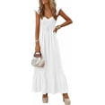thumbnail image 3 of PRETTYGARDEN Women's Summer Casual Maxi Dresses Cap Sleeve V Neck Smocked Long Pockets Party Sundress Vacation Outfits, 3 of 8
