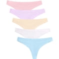 thumbnail image 1 of voenxe Tangas de ropa interior sin costuras para mujer, tanga para mujer, sin línea, transpirables, cómodas bragas para mujer, paquete de 5, 1 of 4