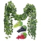 thumbnail image 1 of 12 Strands Artificial Fake Grape Vines Ivy Leaves With 3 Strings Grapes For Wedding Party Home Wall, 1 of 5