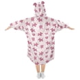 thumbnail image 2 of Wearable Blanket Hoodie for Kids Balloon Daisy Dog Pattern Flannel Hooded Blanket with Pockets and Sleeves Suitable for Boys and Girls, 2 of 7