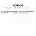 thumbnail image 2 of Transit Auto Ensemble de Roulements de Moyeu avant Arrière Rotors de Frein à Disque Enduits et Tampons en Céramique (10 Pcs) pour Voiture Buick Envision avec Rotor de 315mm de Diamètre - Côté Gauche Droit (Conducteur Passager) KBB-13850, 2 of 2