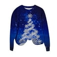 thumbnail image 6 of Ounisa Womens Crewneck Long Sleeve Sweatshirt Fall Winter Fashion Pullover Tops Casual Christmas Tree Lights Santa Claus Gifts Graphic Sweater Clothes Cute Trendy Work Outfits 2025, 6 of 6