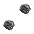 thumbnail image 2 of Maytalsory Bonnet Hijab Ethnique Imprimé Floral Turban Coloré Réglable Protection des Oreilles Accessoires de Style Bonnet Losange Bleu 2Set, 2 of 6