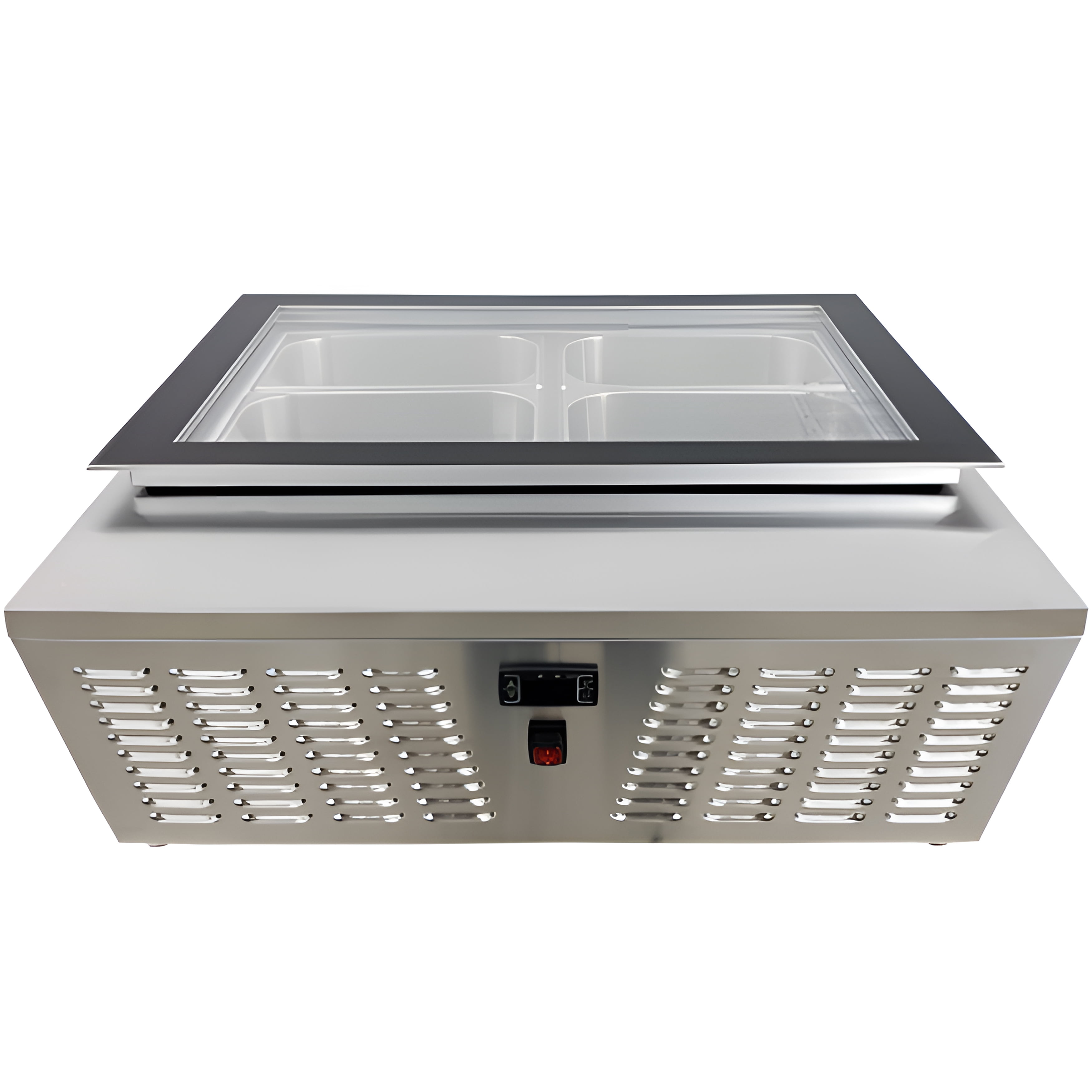 NSF 32 in. Countertop Gelato Ice Cream Display Freezer 2.4 cu.ft. 4 Pan Display Freezer Stainless Steel