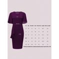 thumbnail image 7 of Purple Ruffle Sleeve Peplum Waist Bodycon Midi Dress For Women, 7 of 7