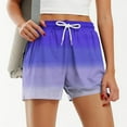 thumbnail image 2 of UAMVSH Summer Shorts for Women Gradient Print Athletic Running Shorts Drawstring Casual Elastic Waist Loose Shorts Vacation Outfit, 2 of 5