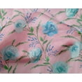 thumbnail image 4 of oneOone Silk Tabby Fabric Watercolor Leaves & Peony Floral Print Fabric By Yard 42 Inch Wide, 4 of 4