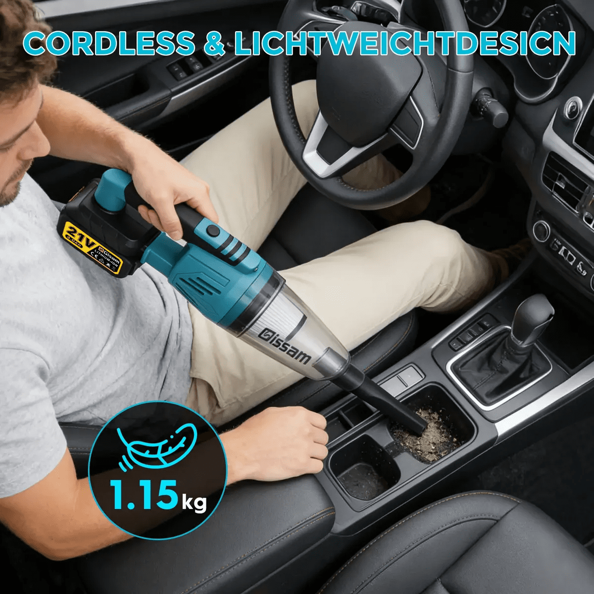 Gisam V4331 Cordless Vacuum Cleaner, Ultra-Lightweight,Multi-function Handheld Cleaner, with 3 Filter /LED lights, For Car, Home, Pet Hair/Carpet/Hard Floor