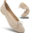 thumbnail image 6 of AOMAIS Women’s Ballet Flats Knit Mesh Flats Round Toe Shoes Comfy Slip Ons Casual Dress Flats Waling Loafer (Beige,US6), 6 of 13