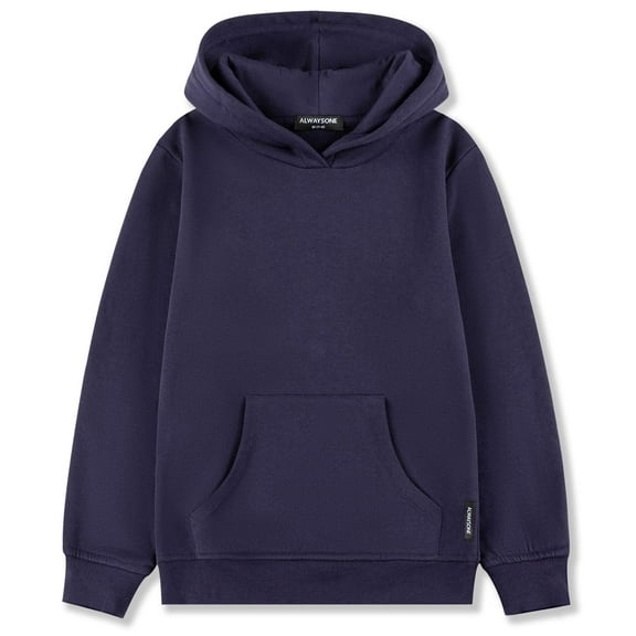 ALWAYSONE Kids Soft Fleece Hoodie Navy Size S Boys Girls 3-12 Years Casual