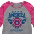 thumbnail image 3 of Marvel Captain America: Brave New World - Collegiate - Toddler And Youth Girls Shirt Tail Raglan, 3 of 5