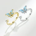 thumbnail image 4 of enjoywould Finger Ring Geometric Charming Niche Electroplating Opening Decoration Unfading Rotatable Butterfly Open Ring Women Jewelry, 4 of 4