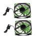 thumbnail image 3 of 2 ventiladores de refrigeración de apertura de caja de ordenador de 12 V con rodamiento de aceite y 8 pies de amortiguación, color verde, 3 of 8