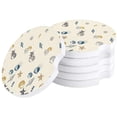 thumbnail image 1 of FMSHPON Ocean Theme Simple Seashell Starfish Conch Set of 2 Car Coaster for Drinks, Absorbent Ceramic Stone Coasters Cup Mat with Cork Base for Home Kitchen Room Coffee Table Bar Decor, 1 of 5