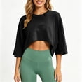 thumbnail image 2 of Posijego Workout Tops for Women 3/4 Sleeve Crop Tops Summer Athletic Running Yoga Sport Tees Activewear Gym Shirts for Ladies, 2 of 8