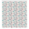 thumbnail image 3 of Floral Shower Curtain, Soft Pastel Colored Hand Drawn Abstract Five Petal Flowers and Wild Herbs Design, Fabric Bathroom Set with Hooks, 69W X 84L Inches Extra Long, Multicolor, by Ambesonne, 3 of 3
