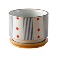 thumbnail image 1 of Succulent Ceramic Flower Pot with with Drainage Hole and Bamboo Tray for Indoor Outdoor Plants Flower Succulent Modern Home Decor, 1 of 5