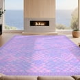 thumbnail image 2 of Design&I 5'x7' Ultra Soft Area Rug, Aesthetic Scale Stripe Cute Bubble Cluster Motif Purple Mermaid Refined None Fluffy Washable Non Shedding for Bedroom Living Room Home Office, 2 of 7