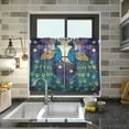 thumbnail image 6 of Coolnut Beautiful Peacock Half Window Tier Curtains 36 Inch Blackout Thermal Insulating Kitchen Linen Tier Curtains for Kitchen, Bathroom, Cafe Home Decor, 6 of 7