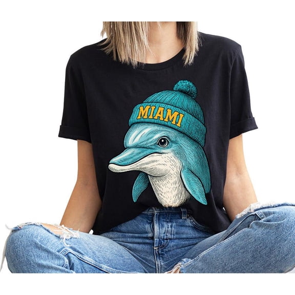 Miami Dolphin T-shirt for Ocean Lovers & Tourists - Fun Vacation Tee All Size S-5Xl