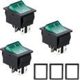 thumbnail image 1 of Lojalitet 3 interruptores basculantes verdes ON/OFF de 16 A/250 V 20 A/125 V CA (DPST), 1 of 5