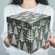 thumbnail image 5 of Set de 5 cajas de regalo UNIQOOO con forma de árbol verde y plateado de 18 a 10 cm, 5 of 9