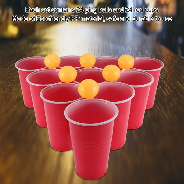 El Juego De Beer Pong Incluye 24 Vasos Rojos Y Pelotas De Ping Pong Para Fiestas Y Pubs | En Línea