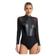 thumbnail image 3 of Women's Metallic Gymnastic Leotard Stage Performance Bodysuit Dance Party Costume Dancewear For Figure Skating Ballet Dance, 3 of 10