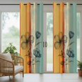 thumbnail image 4 of Floral Orange Outdoor Curtains for Patio Waterproof,Windproof Privacy Curtains with Weighted Bottom,Multicolor Striped Decadent Botanical Flower Outside Drapes for Picnic Garage Yard 54"x95" 2 Panel, 4 of 8