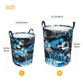 thumbnail image 3 of Fuzoiu Football Time Print Circular Hamper,Laundry Basket with Handle,Collapsible Laundry,Dirty Clothes Storage Basket,for Bedroom Bathroom Dorm Living Room-Small, 3 of 6