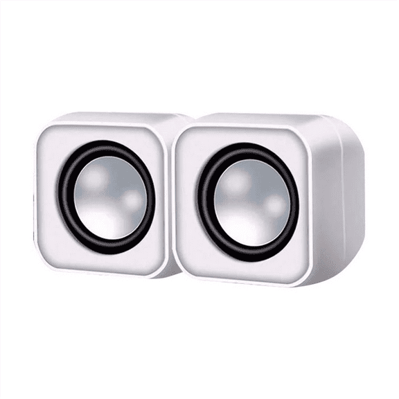 Jt 016 Laptop Desktop Computer Mini Audio USB Wired Mini Speaker Multimedia 3D Surround HIFI Sound Quality Subwoofer,1 pair * speakers,White