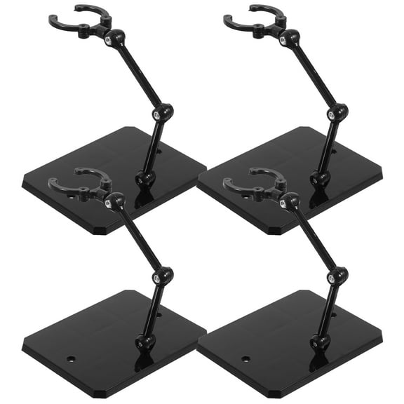 ETHZZLE 4Pcs Wear Resistant Black Plastic Action Figure Stands for Desktop Display