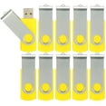thumbnail image 1 of 10 Pack USB Flash Drives USB 2.0 Thumb Drive Bulk Pack Swivel Memory Stick Fold Storage Jump Drive Zip Drive-10 Pack Yellow, 1 of 2