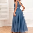 thumbnail image 3 of DailyTrove Women's Blue Tulle Maxi Gown - Polyester Formal Evening & Bridal Wear, Elegant for Weddings & Galas, 3 of 5
