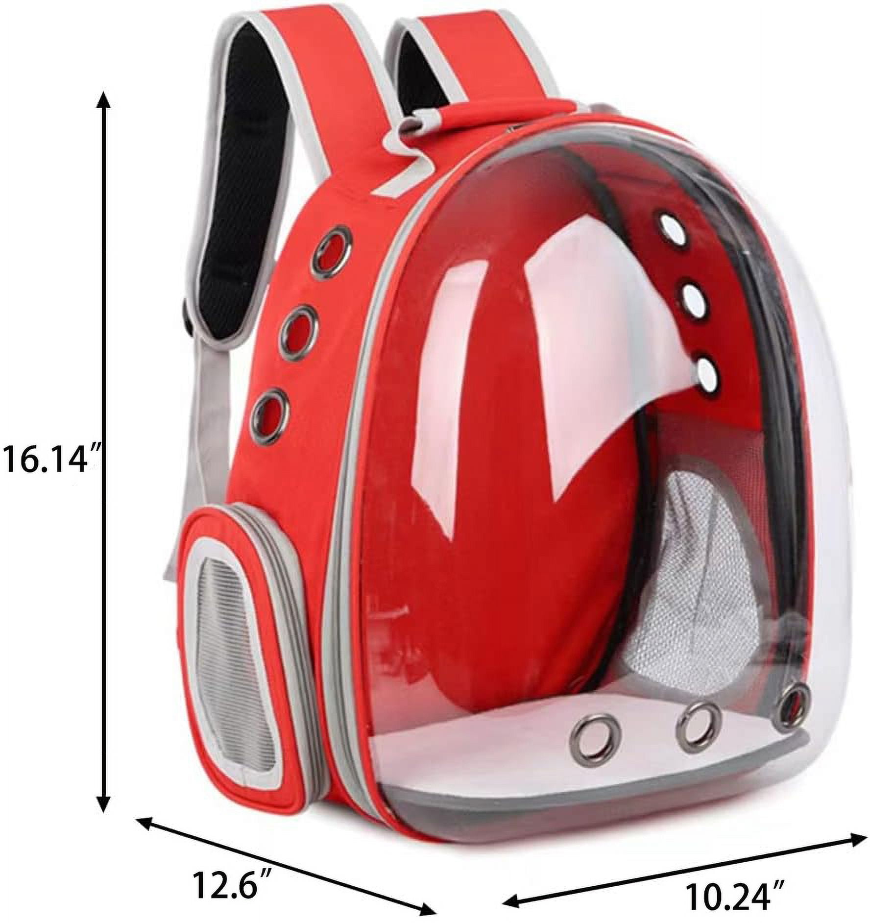 GoXteam Large Cat Carrier Backpacks Dog Carriers, Portable Pet Travel Carrier, Transparent and Breathable Design, Airline Approved, Ideal for Traveling/Hiking/Camping, Red