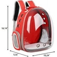 thumbnail image 4 of Pet Carrier, Cat/Dog Bubble Backpack, Pet Travel Bag, Small Space Pet Capsule Knapsack, Airline-Approved Ventilate Transparent Capsule Backpack for Hiking and Outdoor Use (Red), 4 of 6