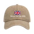 thumbnail image 2 of LIZUOJUN Soccer Baseball Cap Breathable Cotton Blend Unisex Embroidered 2026 Hat for Outdoor Sports Running Daily Wear Fan Gifts,Khaki, 2 of 4