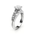 thumbnail image 3 of HeartsAndYou 1.7ct Round Cut Moissanite Engagement Ring for Women 18k White Gold over Silver Filigree Vintage Inspired, 3 of 8