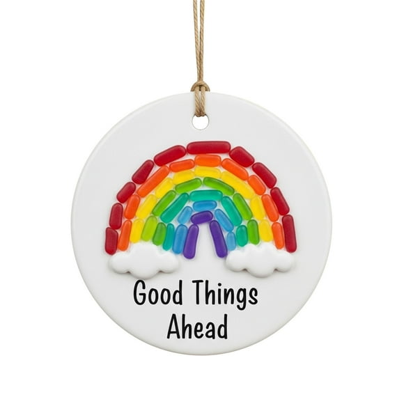 Wooowa Round Sea Glass Family Bond Ornament 3.1" Random String Style/Color Handcrafted Lightweight Tree Decor 2025 Beloved Sentimental Gift for Home Celebrations