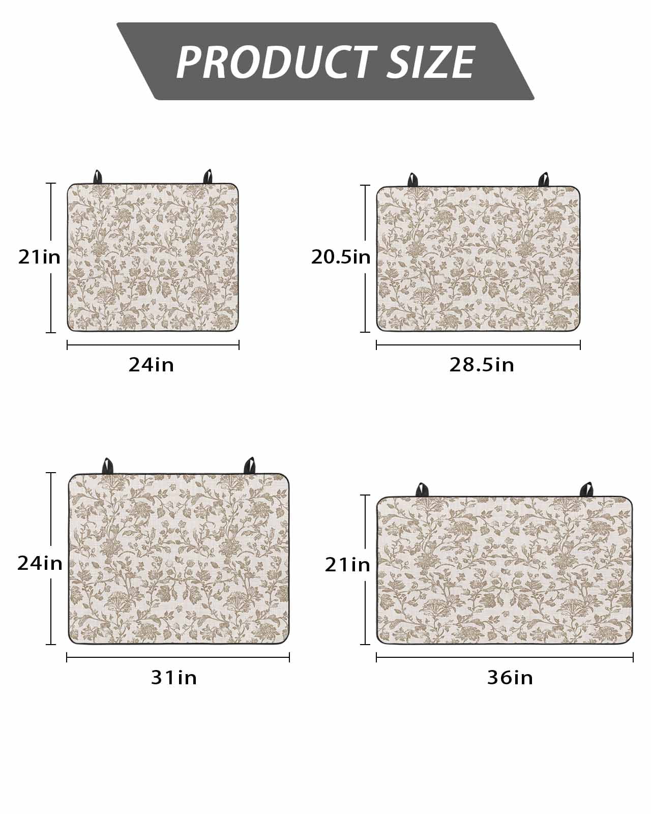 Stove Top Covers for Electric Stove, Farmhouse Khaki Glass Stovetop Cover Protector, Vintage Flower Leaf Botanical Plant Induction Cooktop Protector Oven Mat for Kitchen Countertop 36"x21"