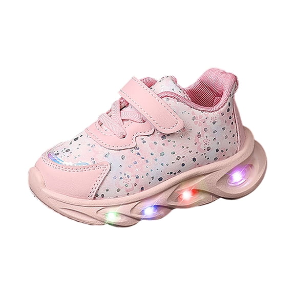 Pimfylm Light Up Running Shoes Kids Toddler Light Up Shoes for Girls Boys Sparkle Walking Running Tennis Casual Fashion Sport Pink,Size for US 6.5
