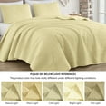 thumbnail image 5 of Chezmoi Collection Austin Queen Oversized Bedspread Set, 3-Piece Lightweight Microfiber Quilted Coverlet for All Seasons, Pastel Yellow, 5 of 9