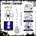 thumbnail image 3 of Halloween Hanging Light Up Spider Egg Sacs Decorations, Hanging Web Prop with Black Spiders, Indoor Outdoor Halloween Decor for Party Proch Yard Tree, 3 of 6